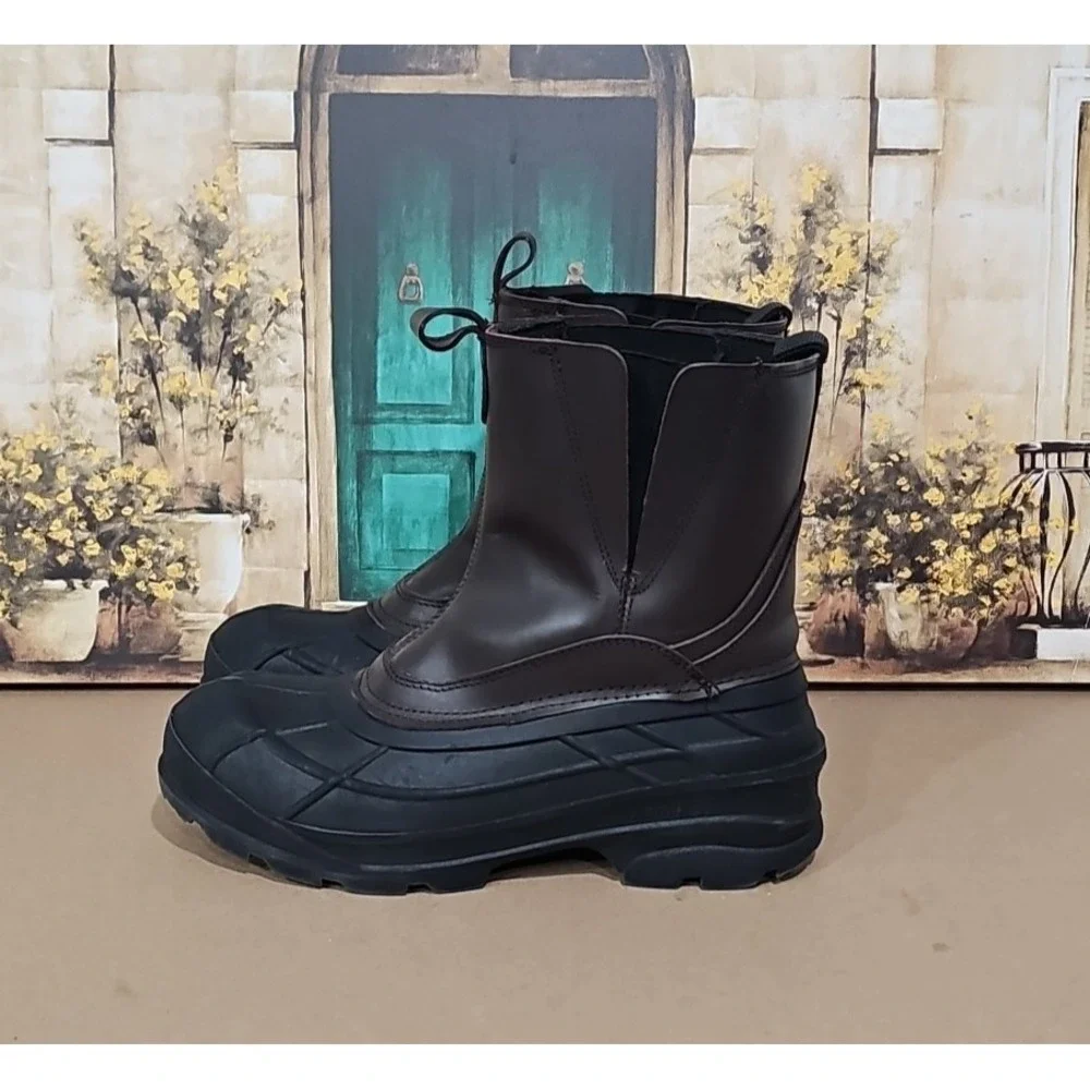 Kamik Dawson Boots Size 13 Gaucho Brown Leather Men's Thinsulate Waterproof